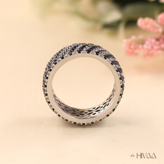 Black & White Diamond Band Ring
