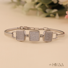 Modern Square Link Three Piece Bracelet