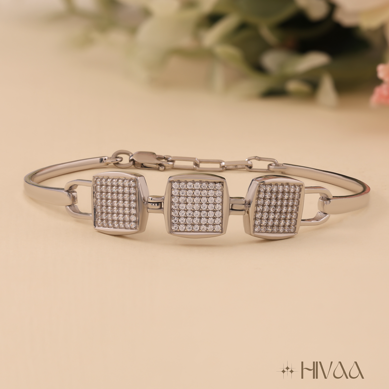 Modern Square Link Three Piece Bracelet