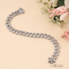 Diamond Encrusted Cuban Link Bracelet For Men