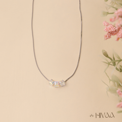 Shimmering Cube Crystal Pendant Necklace