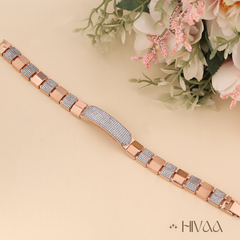 Dual Tone Diamond Accent Bracelet For Men