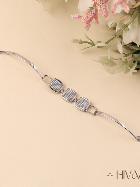 Modern Square Link Three Piece Bracelet